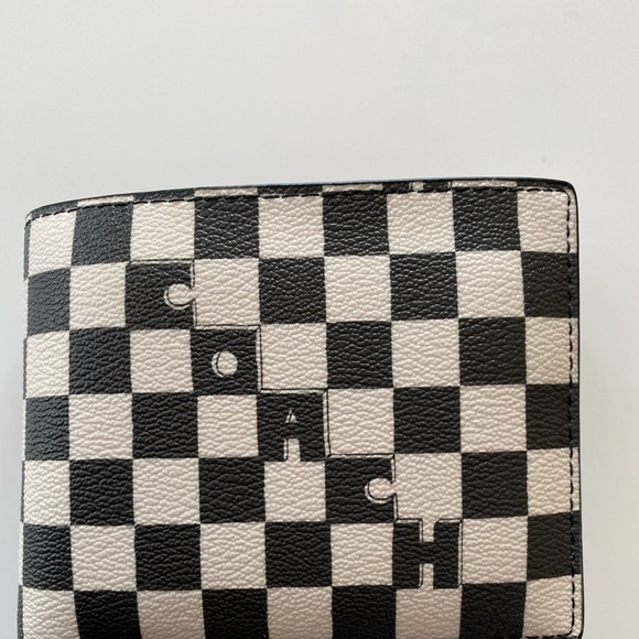 NWT Coach 3 in 1 Wallet with Checker Print C6789 Black/Chalk - Picture 2 of 13